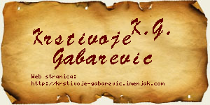 Krstivoje Gabarević vizit kartica